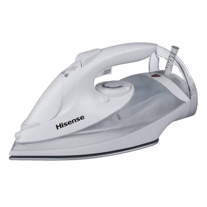 Hisense 1800W Steam Flat Iron 250ml Water Tank White - 1 Year Warranty, Non-Stick Soleplate, Anti-Drip, Self-Cleaning, Dry & Steam Iron for Daily Use