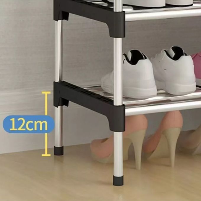 CYFAZA 5-Tiers Shoe Rack Storage Organizer 18 Pairs Large Capacity - Durable Home Entryway Shelf for Men Women Kids, Space Saving, Easy Assembly, Black