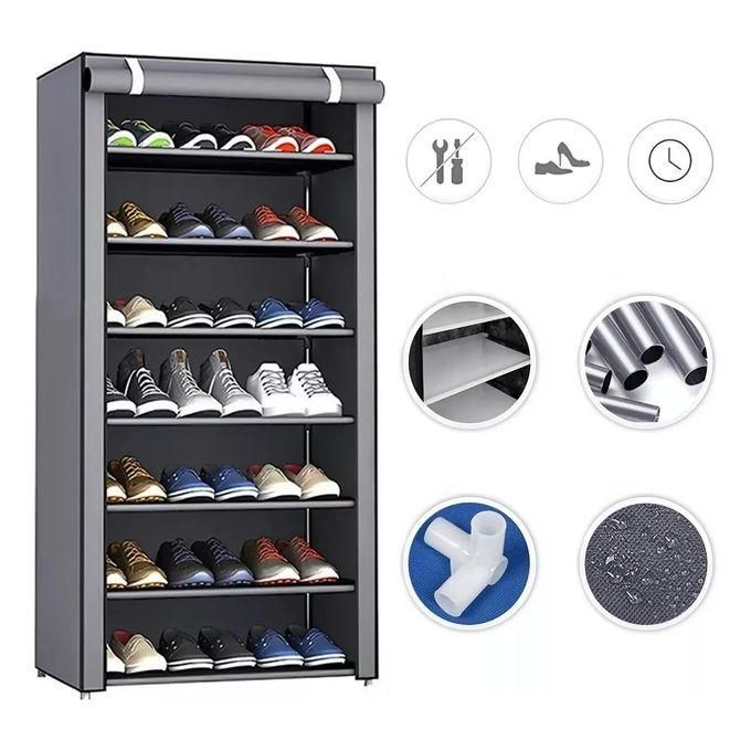 CYFAZA 7-Level Shoe Organizer - 24 Pairs Capacity Storage Solution for Home, Durable Fabric, Space-Saving, Ideal for Daily Use