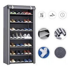 CYFAZA 7-Level Shoe Organizer - 24 Pairs Capacity Storage Solution for Home, Durable Fabric, Space-Saving, Ideal for Daily Use
