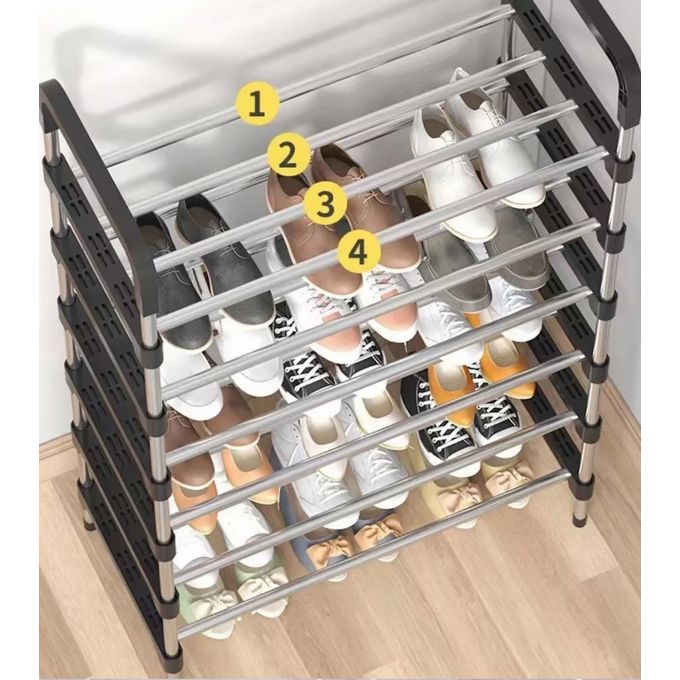 CYFAZA 5-Tiers Shoe Rack Storage Organizer 18 Pairs Large Capacity - Durable Home Entryway Shelf for Men Women Kids, Space Saving, Easy Assembly, Black