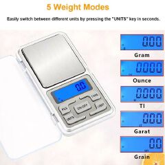 CYFAZA High-Precision Digital Pocket Scale 500g/0.01g LCD Backlit Display Silver - Portable Mini Jewelry Scale for Kitchen, Food, and Travel