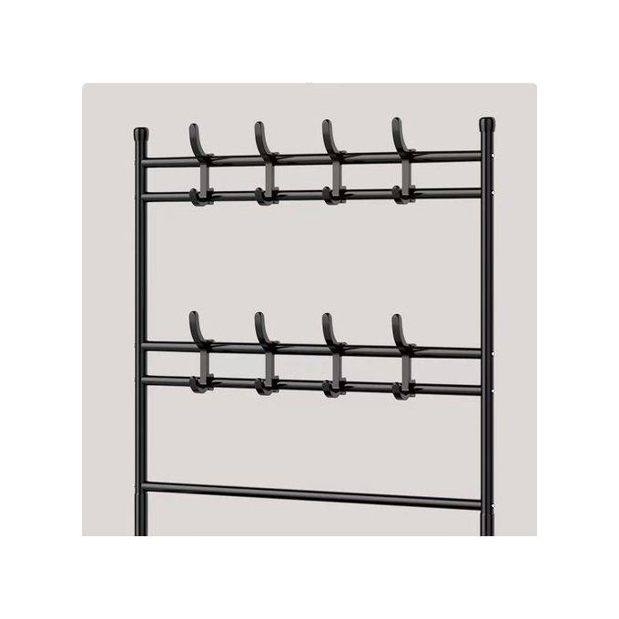 Bekia Integrated Shoe Rack and Coat Rack Multi Functional Storage Rack for Home Entryway, Black, Space Saving Organizer