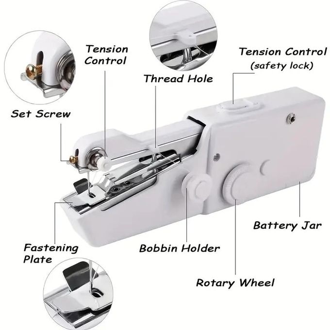 TIMBUTUS Portable Mini Hand Sewing Machine – Quick, Easy & Wireless Sewing for Home, Travel & Emergency Repairs – Compact, Lightweight & Battery Operated