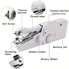 TIMBUTUS Portable Mini Hand Sewing Machine – Quick, Easy & Wireless Sewing for Home, Travel & Emergency Repairs – Compact, Lightweight & Battery Operated