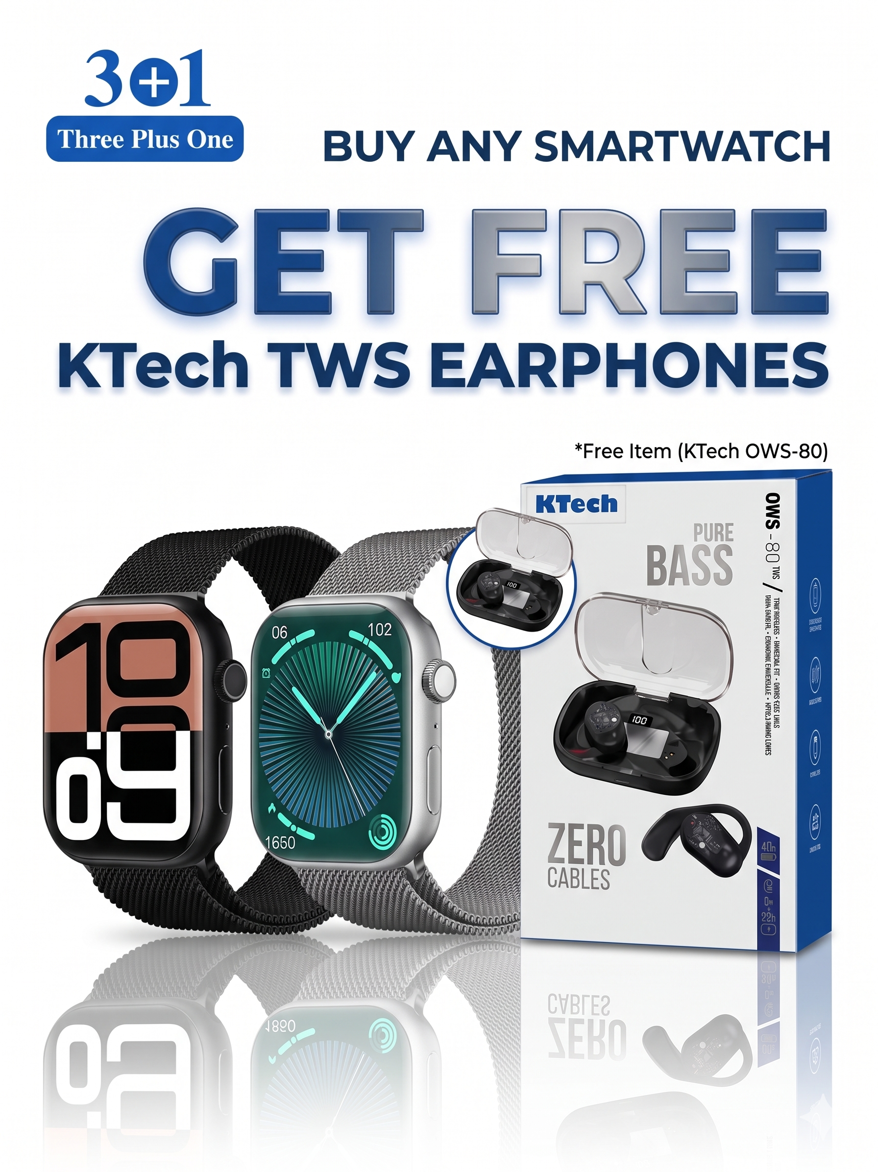 WS-X22 Smartwatch (3-in-1 Design) + FREE WIRELESS EARPHONES Waterproof Sport & Health Tracker with High-Res Display.Smartwatch Full Touch Screen Digital Sport Watch Heart Rate Fitness Tracker