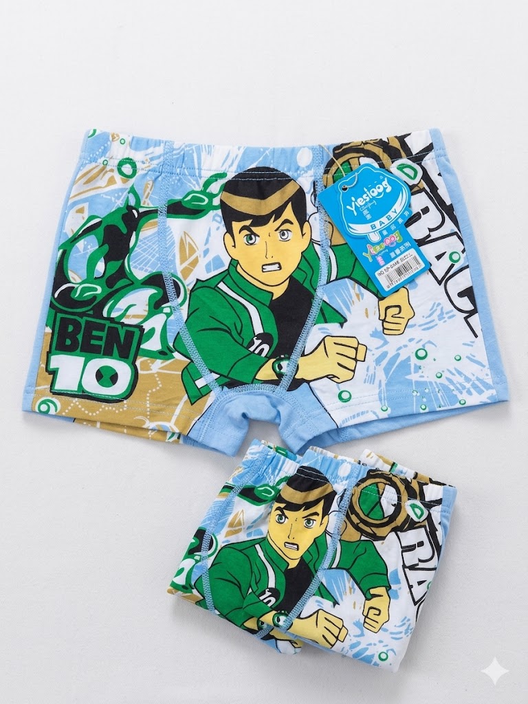 Boys Ben 10 Cartoon Print Cotton Boxer Briefs – Comfortable Kids Underwear Designed with an active child in mind, they offer a secure, tagless-style fit that moves with them