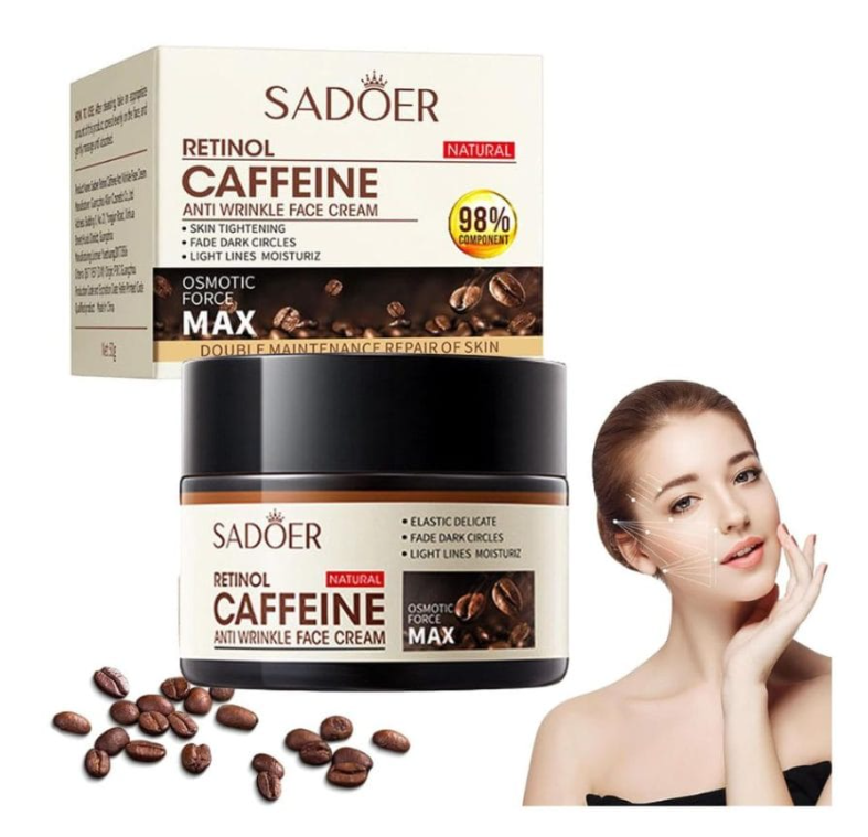Sadoer Retinol & Caffeine Anti-Wrinkle Eye Cream – Dark Circles & Fine Lines Treatment, Firming Eye Care