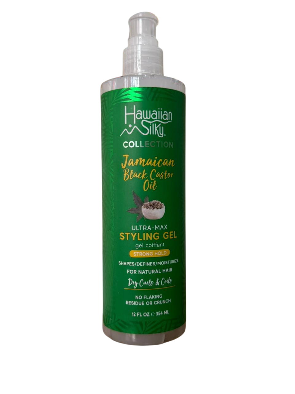 Hawaiian Silky Jamaican Black Castor Oil Ultra Max Styling Gel 12oz – Strong Hold, Non-Flaking Hair Gel for Natural Hair, Curls & Edges