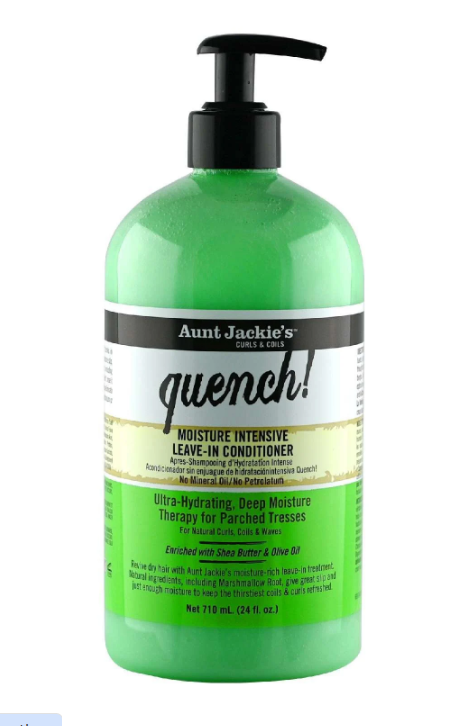 Aunt Jackie’s Curls & Coils Quench Moisture Intensive Leave-In Conditioner – Hydrating Hair Treatment for Dry, Frizzy Hair