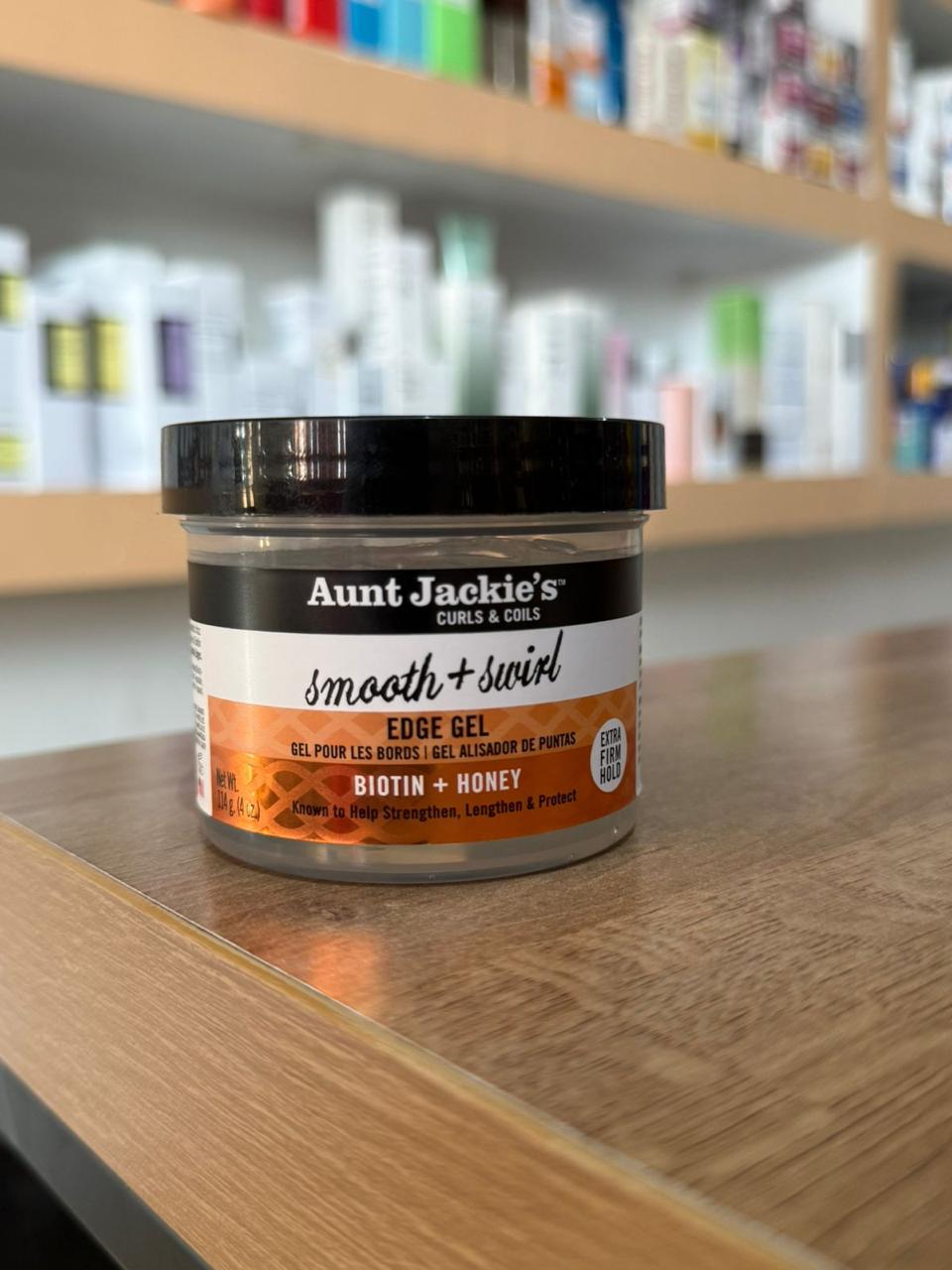 Aunt Jackie’s Curls & Coils Smooth + Swirl Edge Gel for Strong Hold, Sleek Edges & Frizz Control – Natural Hair Styling Gel