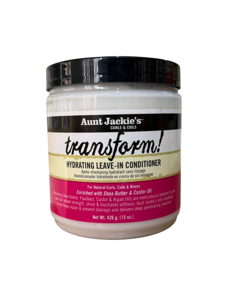 Aunt Jackie's Curls & Coils Transform! Hydrating Leave-In Conditioner – Moisturizes, Softens & Defines Natural Curls