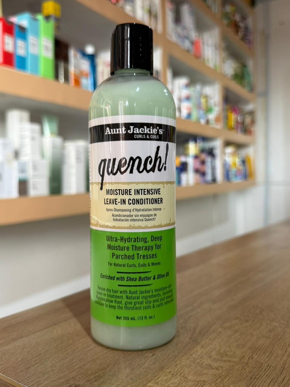 Aunt Jackie’s Curls & Coils “Quench!” Moisture Intensive Leave-In Conditioner 355ml | Hydrating Leave-In Cream for Dry, Frizzy & Curly Hair | Softening & Detangling Formula