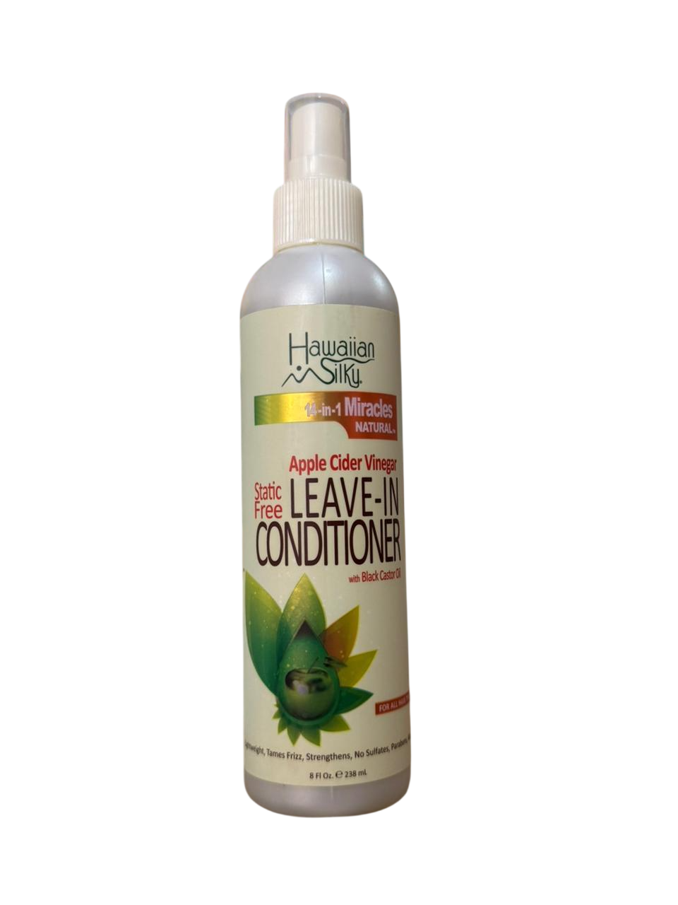 Hawaiian Silky 14-in-1 Miracles Apple Cider Vinegar Leave-In Conditioner – Anti-Frizz, Strengthening Hair Treatment, Moisturizing & Detangling Spray