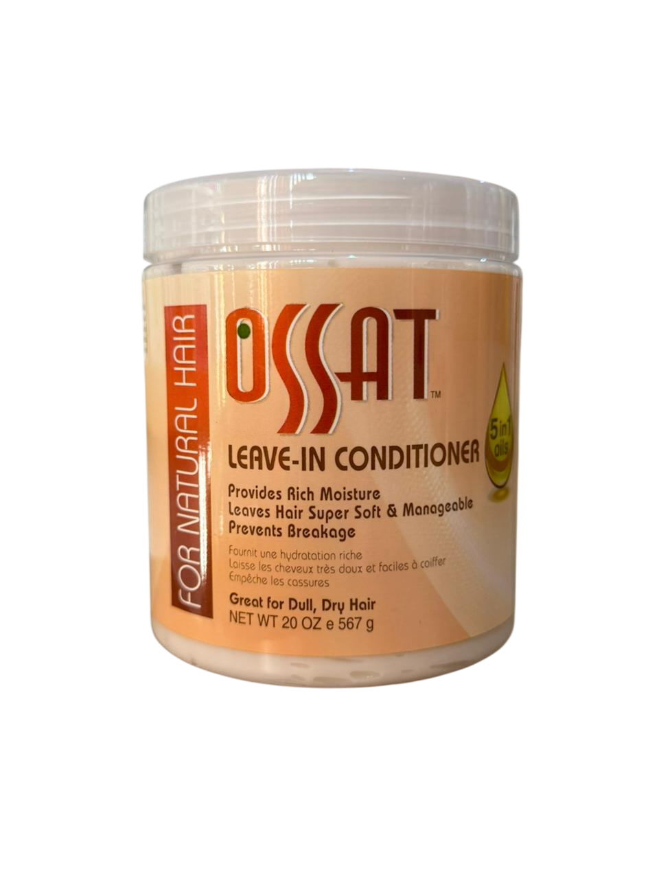 Ossat Naturals Leave-In Conditioner for Natural Hair – Moisturizing & Softening Hair Cream