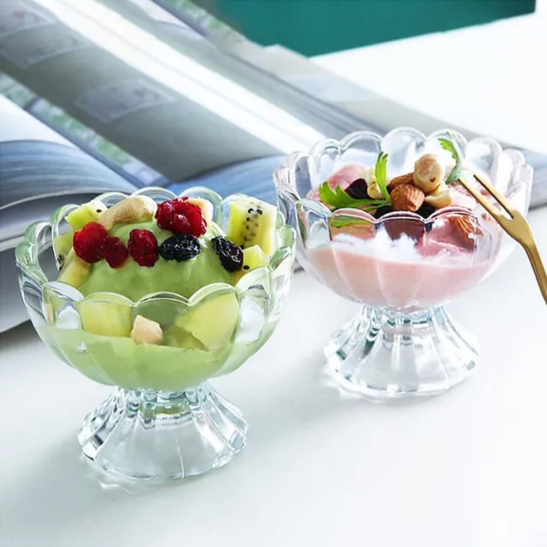 NEW ARRIVAL – ELEGANT ICE CREAM & DESSERT GLASS BOWL ✨🍨❗️SERVE YOUR DESSERTS IN STYLE 💎Premium Transparent Glass Dessert Bowl Perfect for Ice Cream, Fruit Salad, Yogurt, Pudding, Snacks
