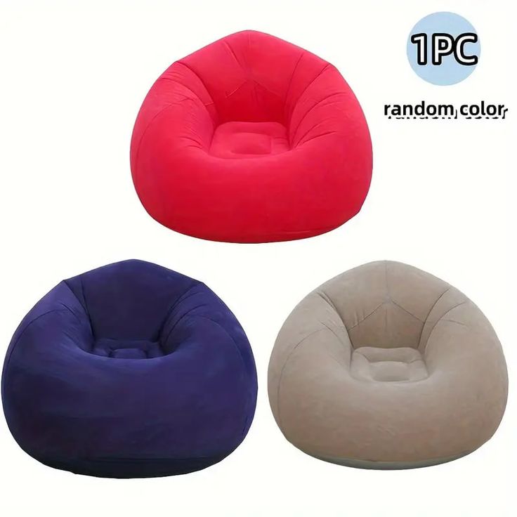 LARGE LAZY INFLATABLE SOFA SEAT / INFLATABLE BEAN BAG ✨🛋️❗️Portable Inflatable Bean Bag Chair with FREE Manual Pump – Comfortable Air Sofa Designed for Relaxing, Reading, Gaming,