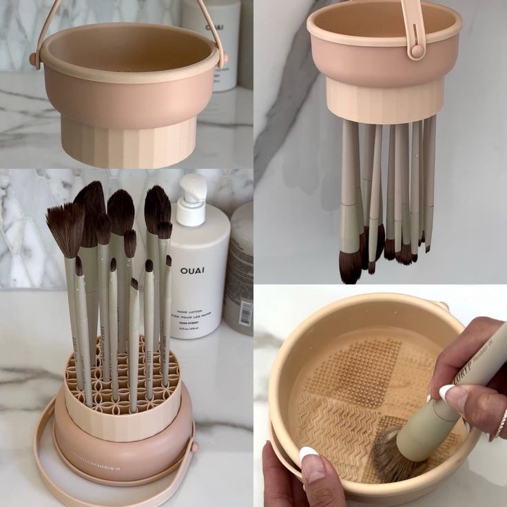 ❗️💄✨ PREMIUM 2-IN-1 SILICONE MAKEUP BRUSH CLEANING BOWL WITH BUILT-IN DRYER HOLDER ✨💄❗️ Professional Beauty Tool Cleaner Designed for Efficient Deep Cleaning, Quick Drying,