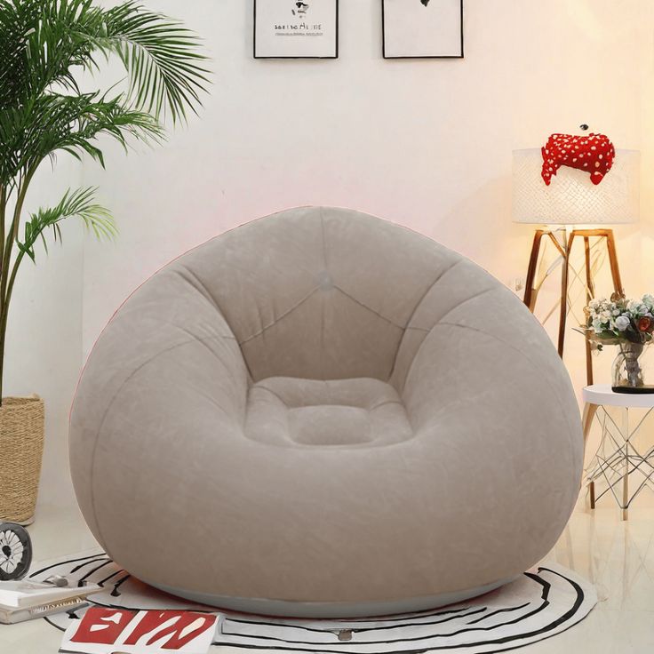 LARGE LAZY INFLATABLE SOFA SEAT / INFLATABLE BEAN BAG ✨🛋️❗️Portable Inflatable Bean Bag Chair with FREE Manual Pump – Comfortable Air Sofa Designed for Relaxing, Reading, Gaming,