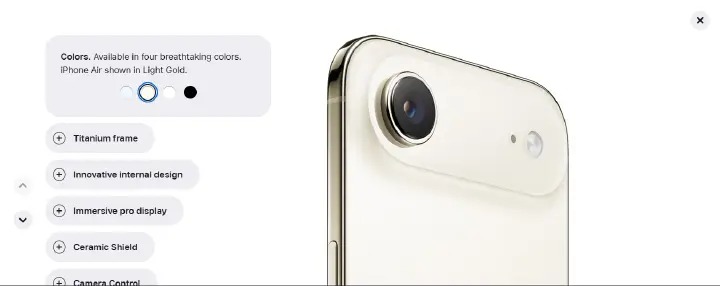[New Arrival] Apple iPhone Air 5G 6.5" 120Hz LTPO Super Retina XDR OLED Display 256GB ROM+12GB RAM 48MP+18MP 4K Camera Apple A19 Pro Chip iOS 26 3159mAh 25W Batt Wrrty FaceID TypeC eSIM-only