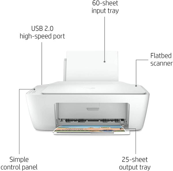 (+ FREE Printer Cable) HP DeskJet Ink Advantage 2875 All-in-One Printer | HP DeskJet Ink Advantage 2875 Colour Inkjet Printer for Home and Office | HP 2320 Print Scan Copy Multifunction Machine