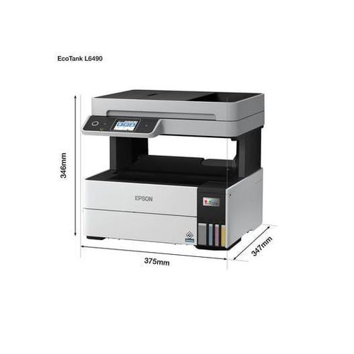 {With inks} Brand New Epson Office Printer | Epson L6490 ECOTANK Printer Black in Color, Print, Scan, Copy and Wireless| All in one Office Printer | Portable and Easy to Install and Print
