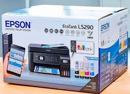 {With inks} Brand New Epson Office Printer | Epson L5290 ECOTANK Printer Black in Color, Print, Scan, Copy and Wireless| All in one Office Printer | Portable and Easy to Install and Print
