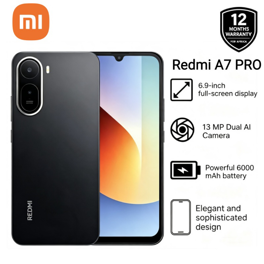 [Xiaomi Official] Brand New Redmi A7 PRO 64GB + 8(4+4)GB 120Hz 6.9" 6000mAh Massive Battery 13MP Main Camera Android 16 HyperOS 3 Side Fingerprint AI Face Unlock Type C Charger Dual SIM Smart Phones