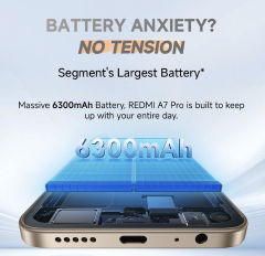 [Xiaomi Official] Brand New Redmi A7 64GB + 3GB 120Hz 6.88" Display 5200mAh Massive Battery 13MP AI Camera Android 15 Side Fingerprint Face Unlock Type C Charger Dual SIM Smart Phones