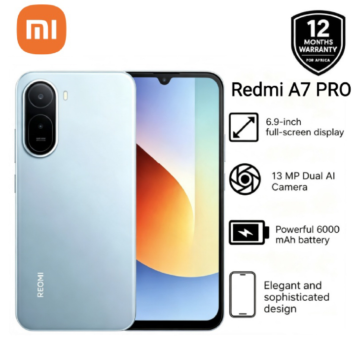 [Xiaomi Official] Brand New Redmi A7 PRO 64GB + 8(4+4)GB 120Hz 6.9" 6000mAh Massive Battery 13MP Main Camera Android 16 HyperOS 3 Side Fingerprint AI Face Unlock Type C Charger Dual SIM Smart Phones