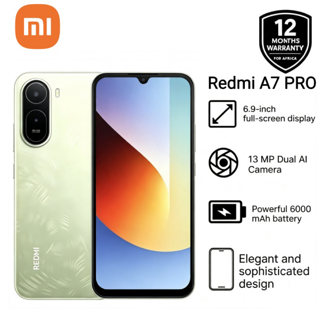 [Xiaomi Official] Brand New Redmi A7 PRO 64GB + 8(4+4)GB 120Hz 6.9" 6000mAh Massive Battery 13MP Main Camera Android 16 HyperOS 3 Side Fingerprint AI Face Unlock Type C Charger Dual SIM Smart Phones