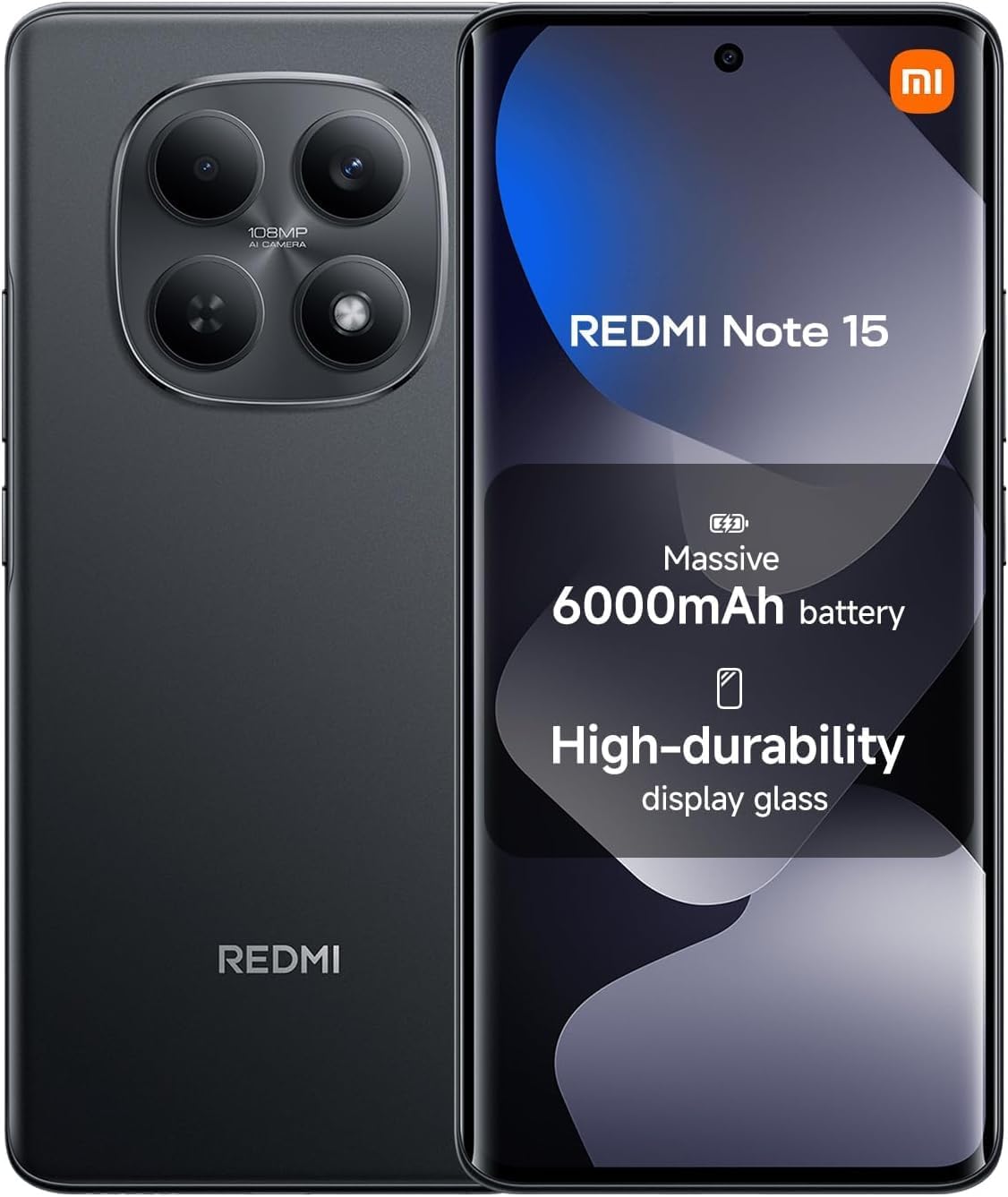 [Xiaomi Official] Redmi Note 15 128GB + 6GB 120Hz 6.77" 3D Curved Screen MediaTek Helio G100-Ultra 6000mAh Massive Battery 108MP Super-clear Camera Android 15  Type C Charger Dual SIM Smart Phones