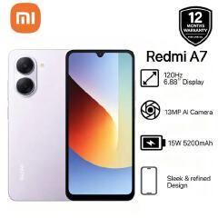 [Xiaomi Official] Brand New Redmi A7 64GB + 3GB 120Hz 6.88" Display 5200mAh Massive Battery 13MP AI Camera Android 15 Side Fingerprint Face Unlock Type C Charger Dual SIM Smart Phones