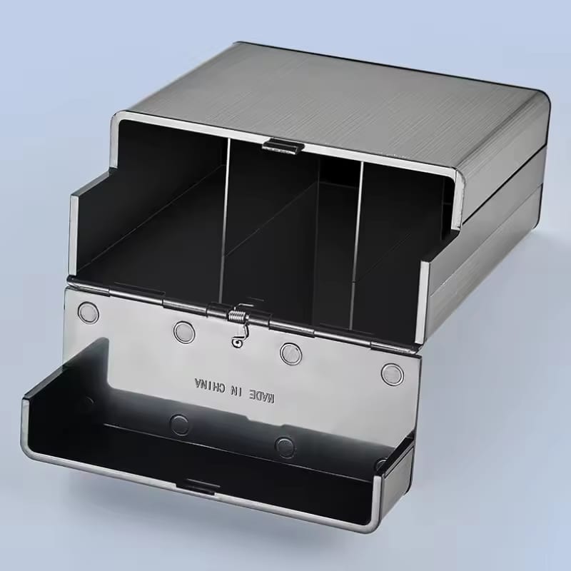 Large Metal Cigarette Case, Stainless Steel Cigarette Case, Cigarette Box for 40 Cigarettes