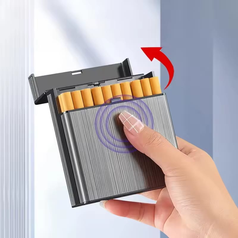 Large Metal Cigarette Case, Stainless Steel Cigarette Case, Cigarette Box for 40 Cigarettes