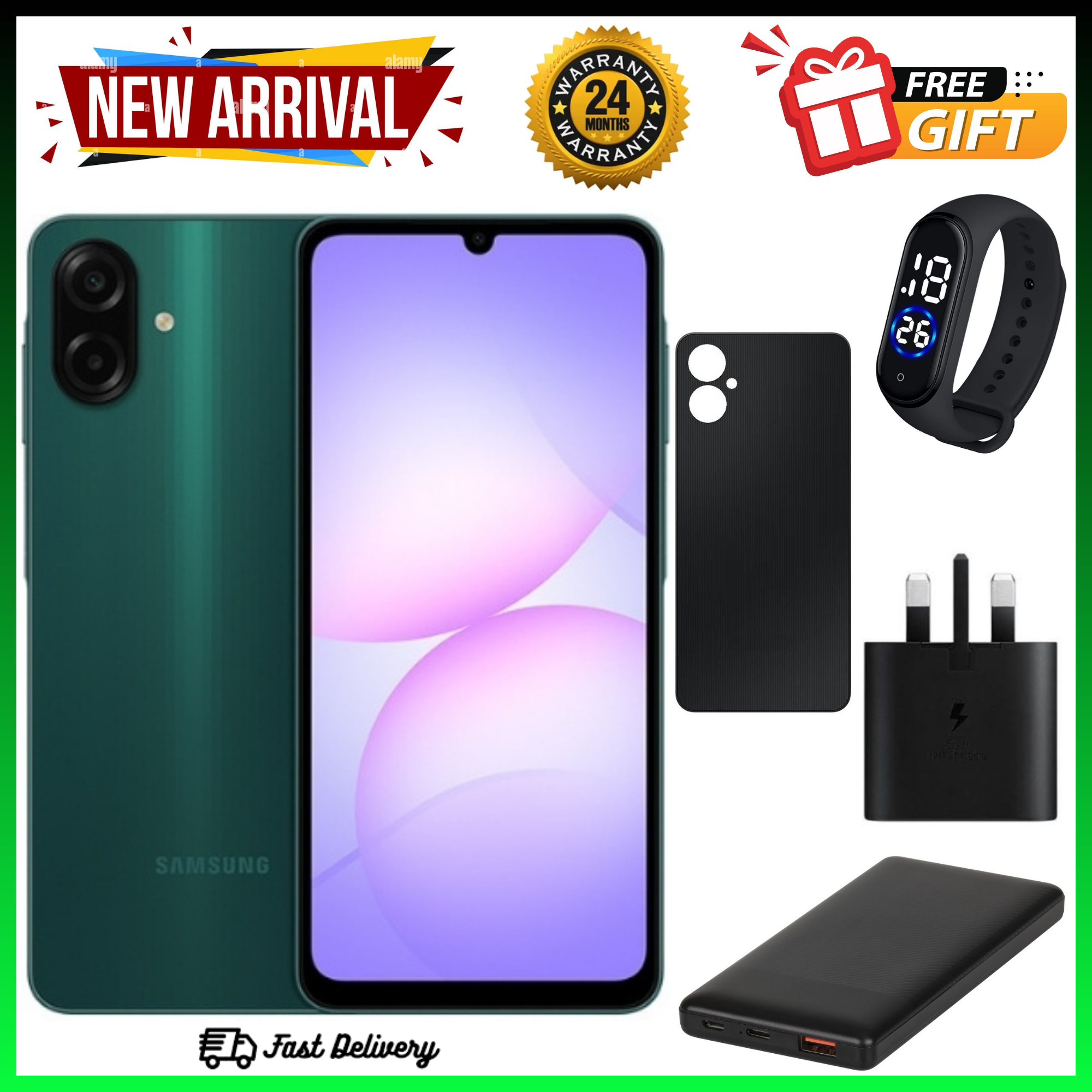 {ANNIVESARY SALES OFFERS}🔥🔥Samsung Galaxy A07 64GB/128GB+4GB 6.7" 90Hz Display 50MP Rear+8MP Front Cameras 5000mAh Battery 25W Fast Charging IP54 One UI 7 Android 15+(6Years Of OS Updates) Galaxy AI