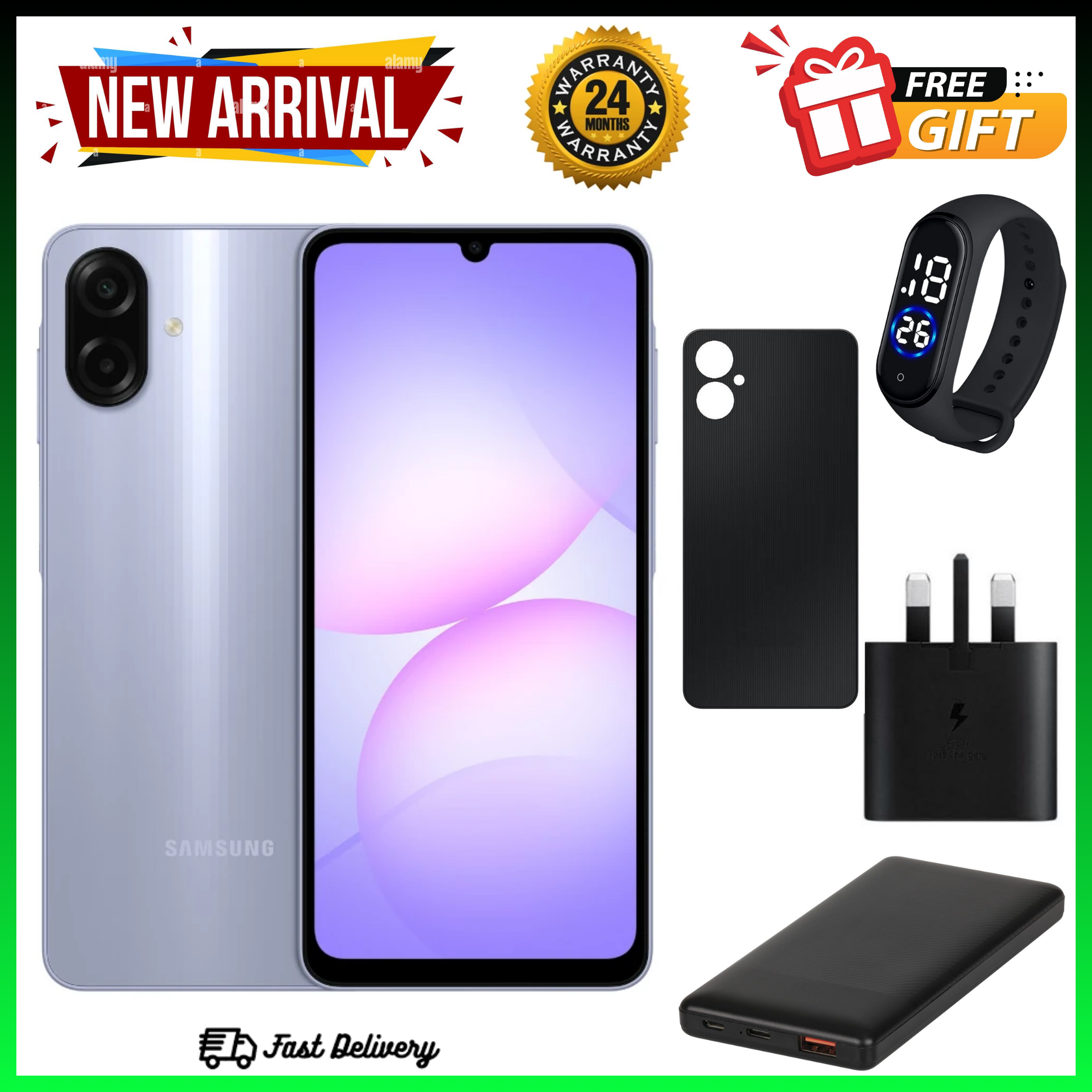 {ANNIVESARY SALES OFFERS}🔥🔥Samsung Galaxy A07 64GB/128GB+4GB 6.7" 90Hz Display 50MP Rear+8MP Front Cameras 5000mAh Battery 25W Fast Charging IP54 One UI 7 Android 15+(6Years Of OS Updates) Galaxy AI