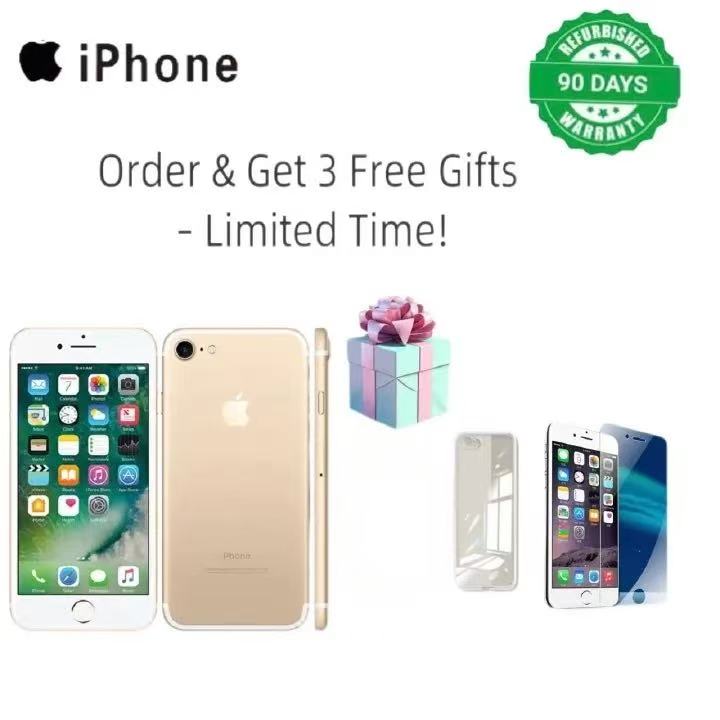 Refurbished smartphone iphone 7 128GB+2GB 12M+7MP 4.7 inch256G/128G/32G apple with fingerprint iphone7  Already unlocked - globally available  Support WhatsApp