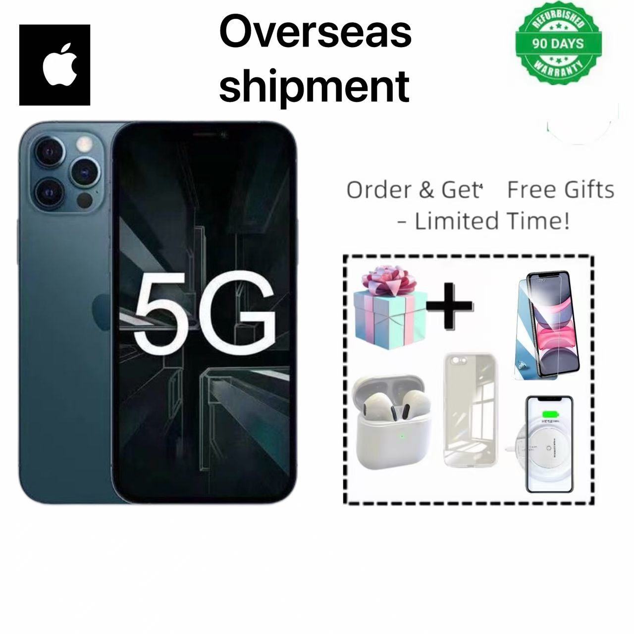 Refurbished Apple Iphone 12 pro 512gb +6G Smartphone Face ID   6.1 Inch+ 5G network iphone12 Pro No face recognition