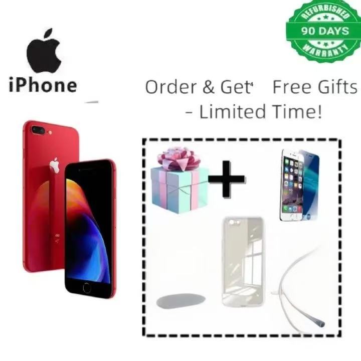Refurbished iphone 8 plus 128GB    64GB/256GB+3GB 12MP+7MP 5.5 inch with fingerprint iphone8 plus unlocked