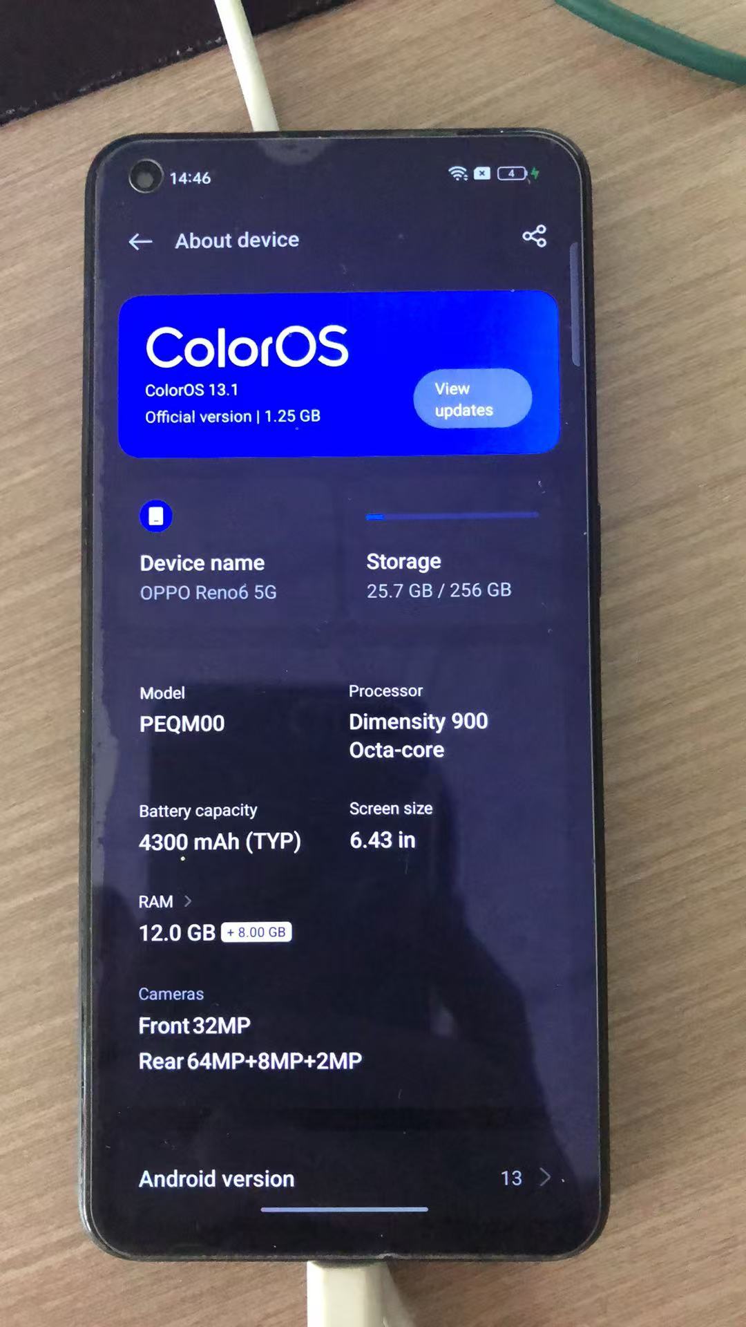 Refurbished Phone OPPO Reno6 5g Network 6.43 inches 64MP+32MP 4300mAh Dual SIM Smartphone 128G/256G Facial Recognition Unlock