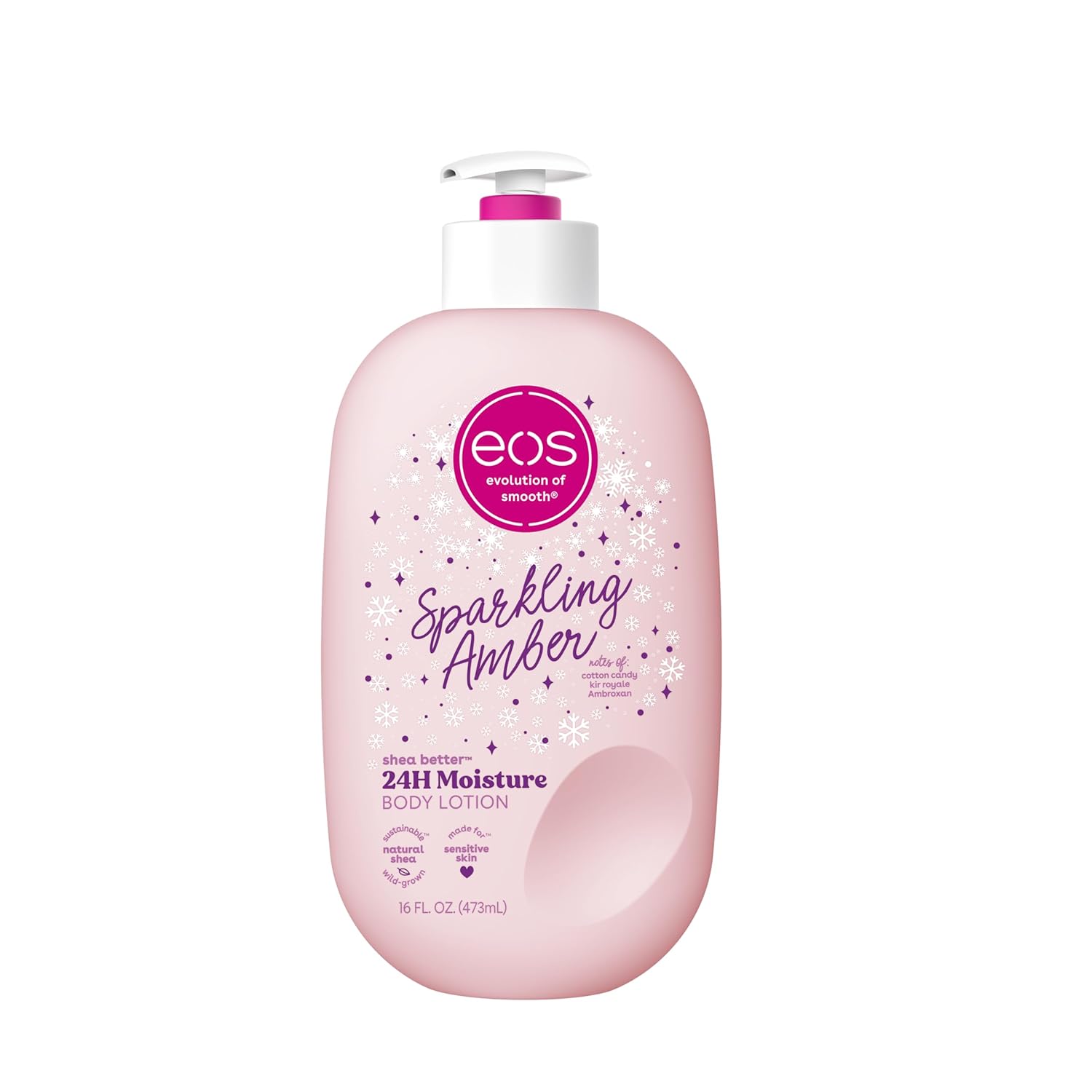 EOS Sparkling Amber Body Lotion Moisturizing Shea Butter Skin Care Hydrating Body Cream Long Lasting Fragrance Smooth Dry Skin Repair Lightweight Fast Absorbing for Women Men Daily Use