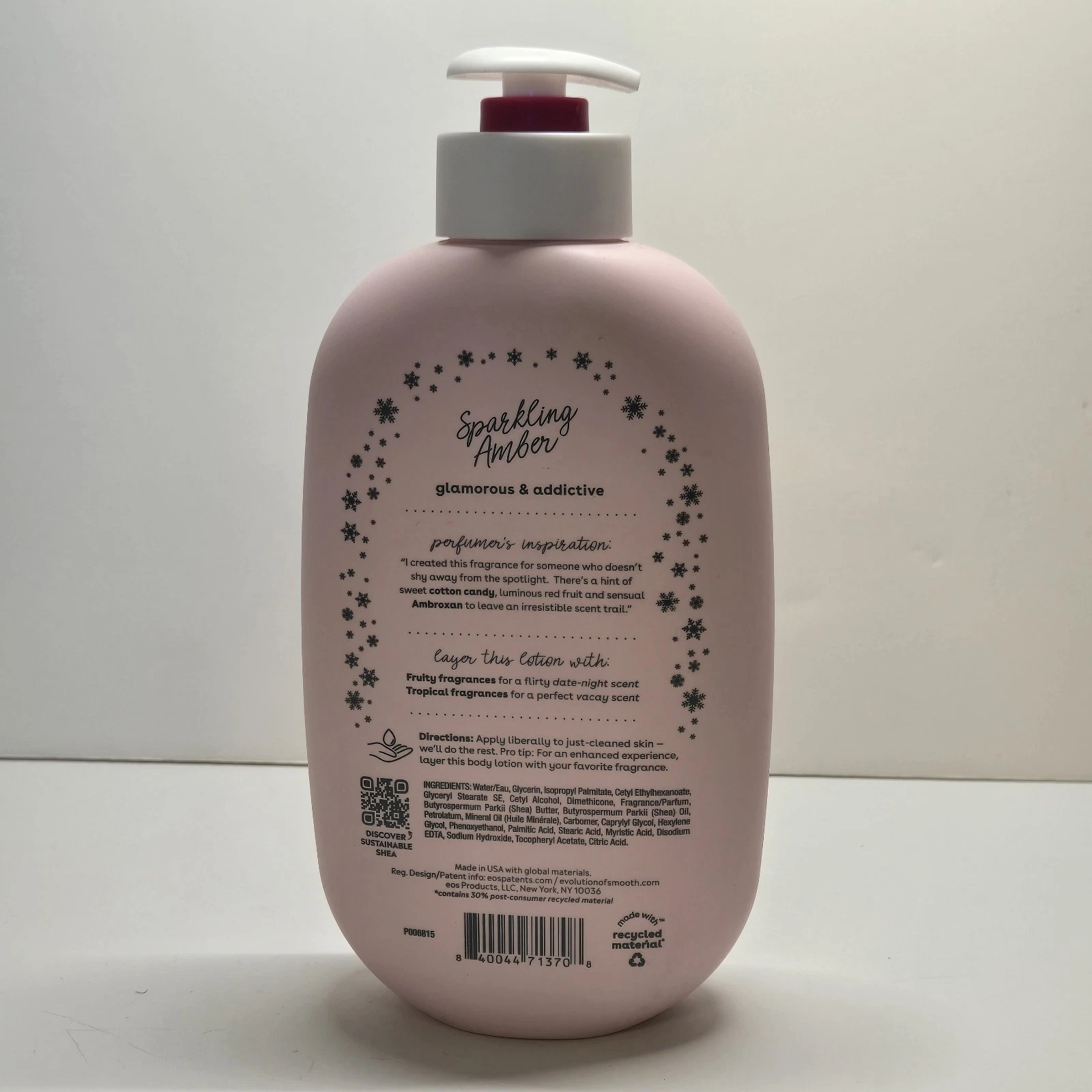 Eos Sparkling Amber Body Lotion Plus Eos Raspberry Soap 2 Pack Moisturizing Brightening Deep Cleansing Skincare Set for Soft Smooth Glowing Face Body Care Women Men