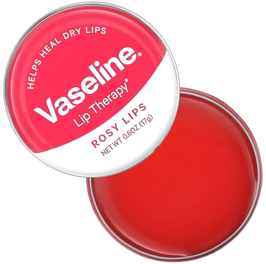 Vaseline Lip Therapy Rosy Lips Pink Balm 20g Moisturizing Lip Care for Dry Chapped Lips Long Lasting Hydration Soft Smooth Glossy Pink Tint Lip Balm for Women Girls Daily Use