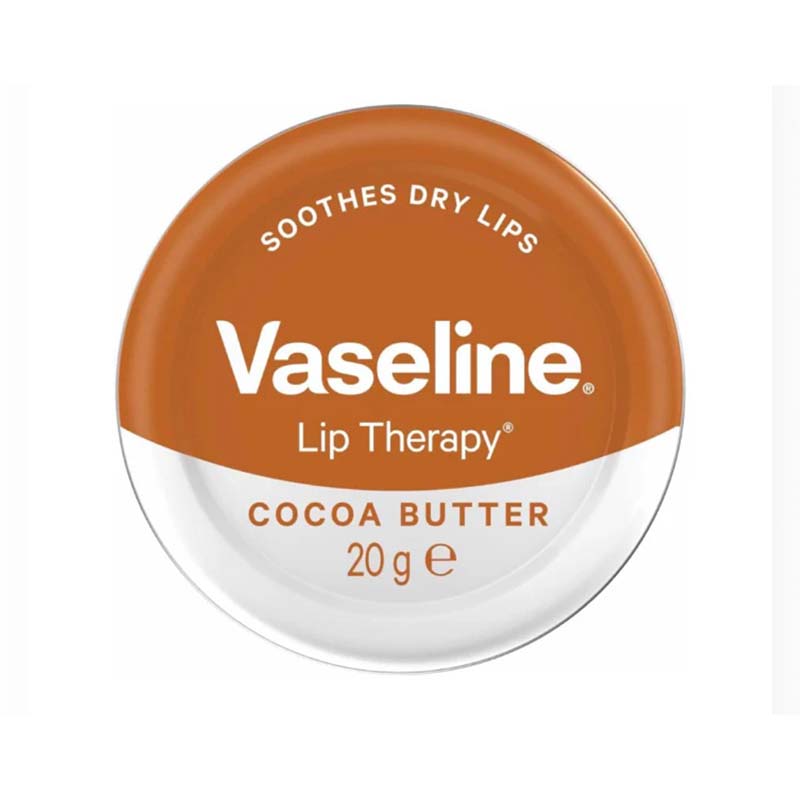 Vaseline Cocoa Butter Lip Therapy Moisturizing Lip Balm for Dry Cracked Lips with Cocoa Butter & Petroleum Jelly Long Lasting Hydration Glossy Smooth Lip Care Pocket Size for Men Women