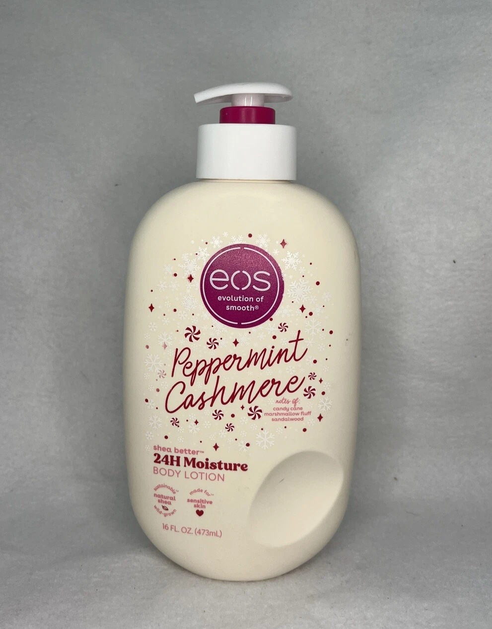 EOS Peppermint Cashmere Extreme Glowing Body Lotion 473ml – Moisturizing Body Cream with Peppermint Scent, Hydrating Lotion for Soft Smooth Glowing-Looking Skin, Daily Body Care