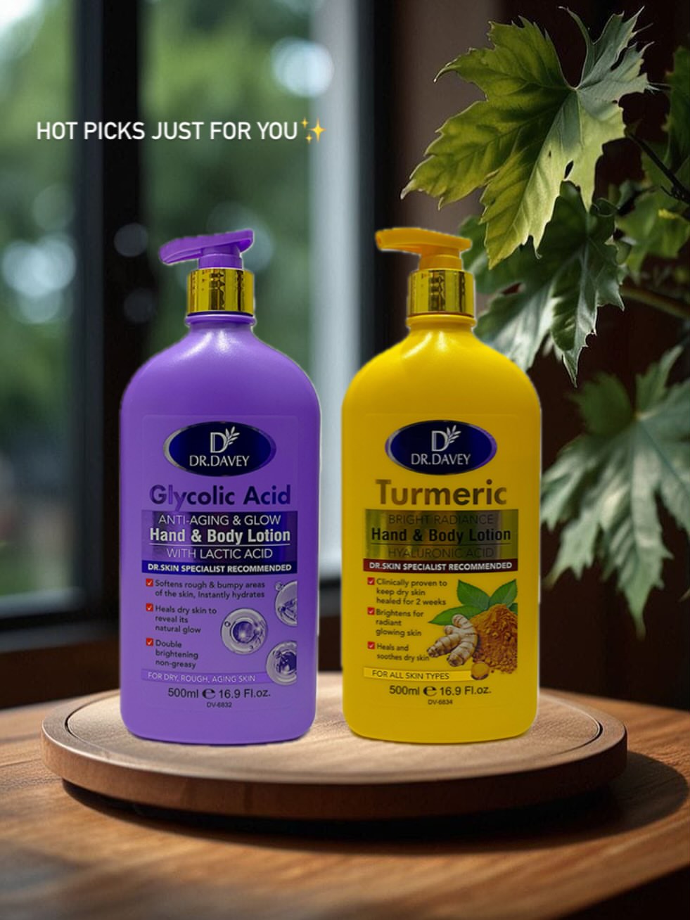 Dr. Davey Glycolic Acid Anti-Aging & Glow Hand and Body Lotion 500ml Lactic Acid Moisturizing Nourish Deep Hydration Skin Repair Smooth Soft Radiance For Dry Rough Aging Skin