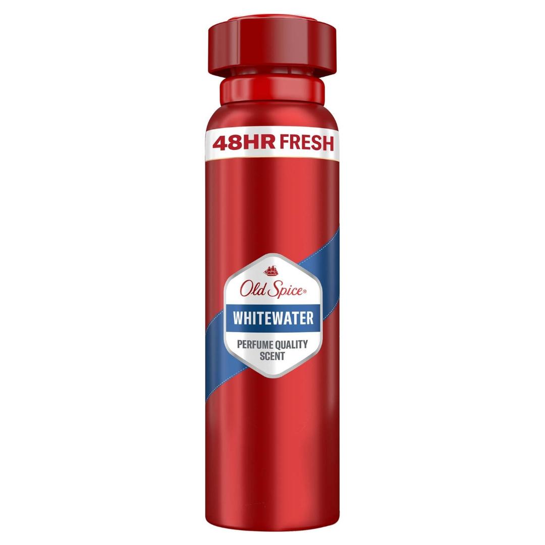 Old Spice Whitewater 48HR Fresh Deodorant Spray 150ml – Long Lasting Freshness & Odor Protection, Men’s Body Spray with Clean Aquatic Scent, Daily Deodorant for Men