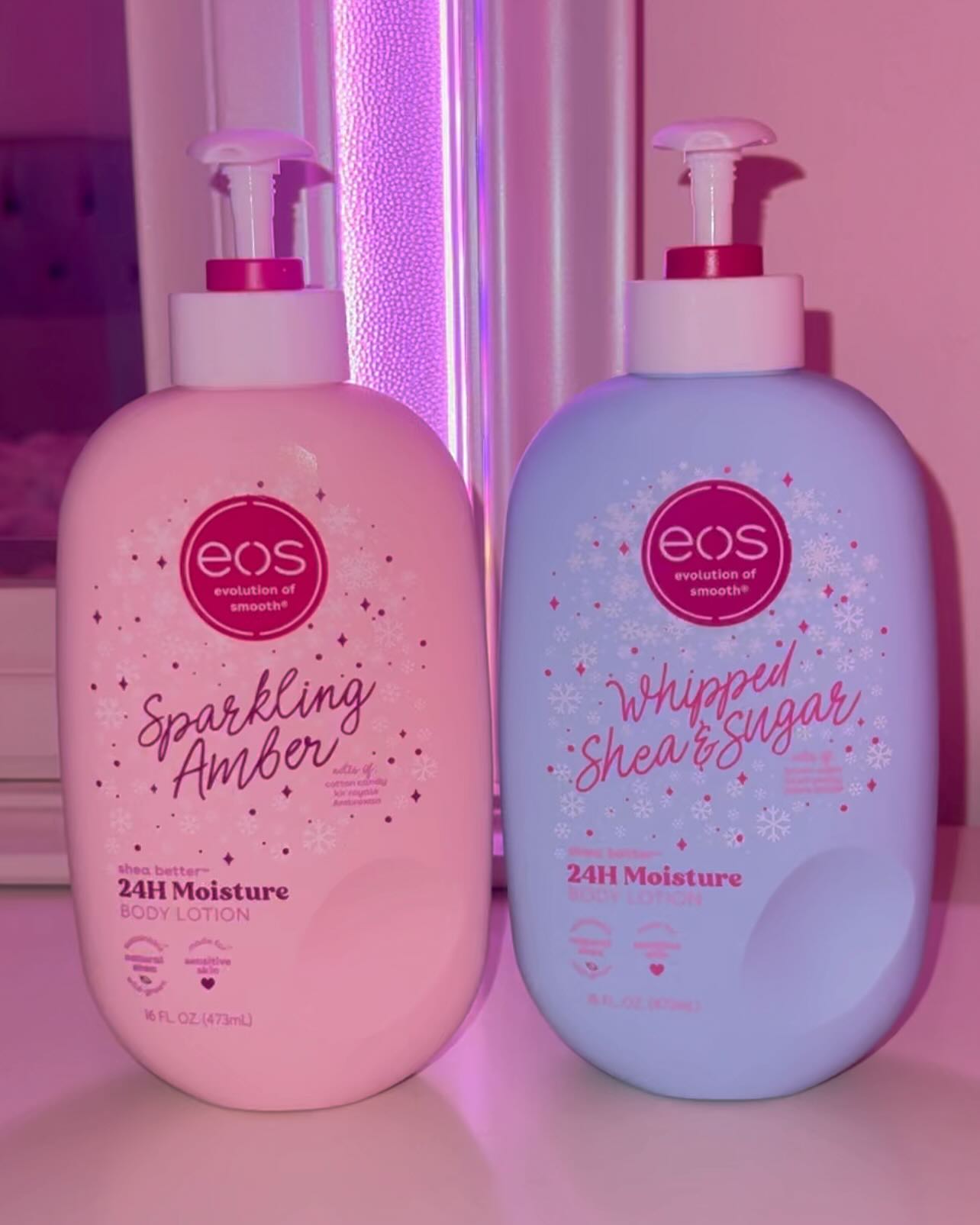 Eos Whipped Shea & Sugar 24H Moisture Body Lotion 473ml – Hydrating Lightening Lotion With Natural Shea Butter & Oils, Fast Absorbing Non-Greasy Daily Body Cream for Smooth Glowing Skin