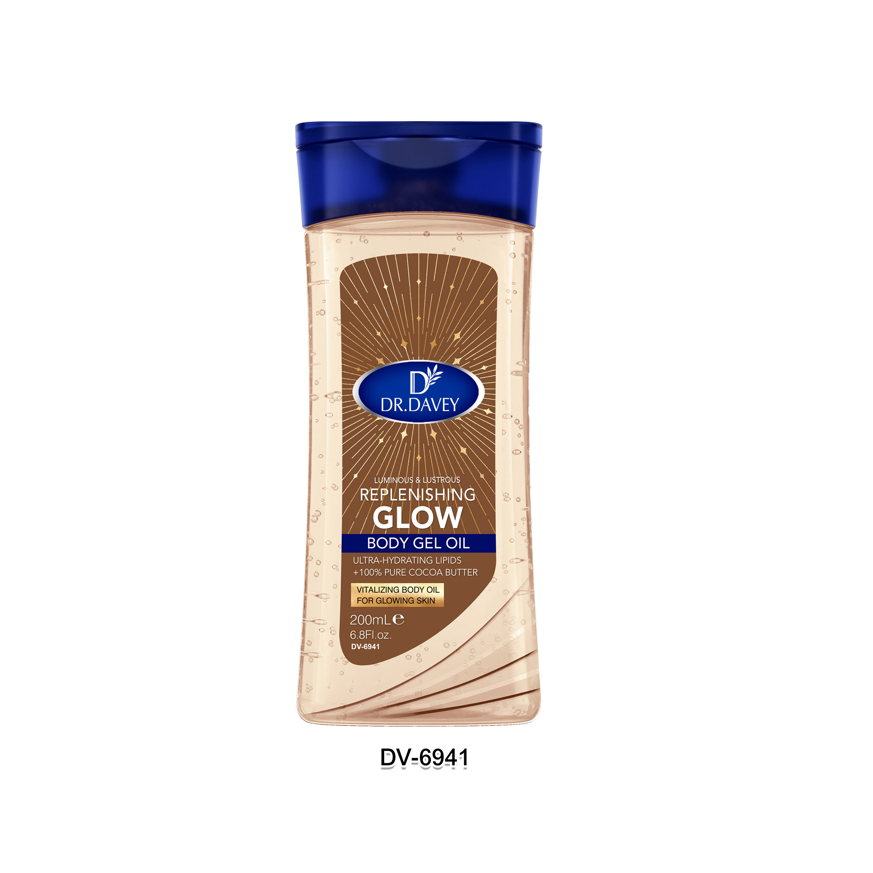 Dr Davey Golden Glow Shimmering Body Oil 200ml, Golden Hour Luminous Glow Oil, Hydrating Moisturizer with Cocoa Butter & Vanilla, Lightweight Fast Absorbing Formula, Radiant Smooth Skin Finish